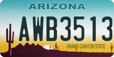 AZ license plate AWB3513