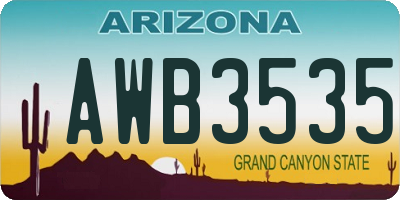 AZ license plate AWB3535