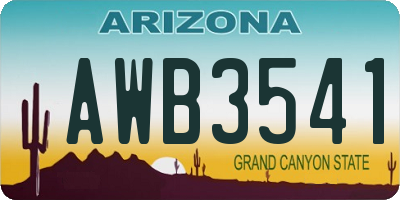 AZ license plate AWB3541