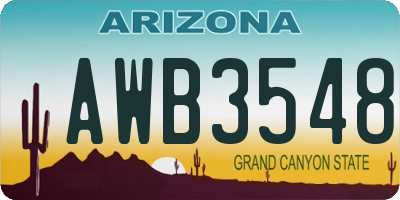 AZ license plate AWB3548
