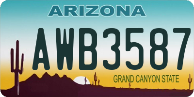 AZ license plate AWB3587