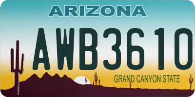 AZ license plate AWB3610