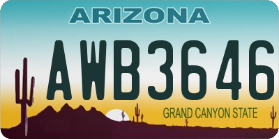AZ license plate AWB3646