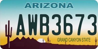 AZ license plate AWB3673