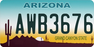 AZ license plate AWB3676