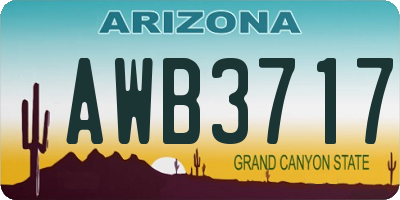 AZ license plate AWB3717