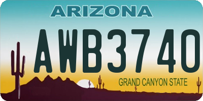 AZ license plate AWB3740