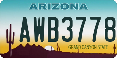 AZ license plate AWB3778