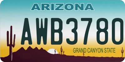 AZ license plate AWB3780