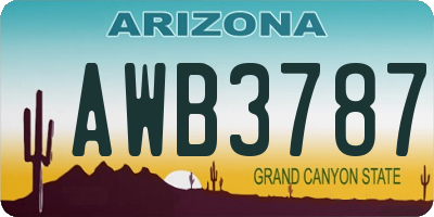 AZ license plate AWB3787