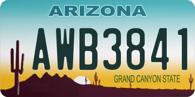 AZ license plate AWB3841