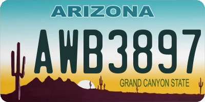 AZ license plate AWB3897