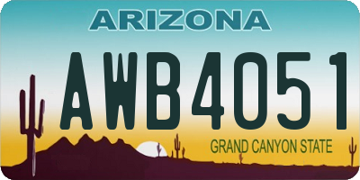 AZ license plate AWB4051
