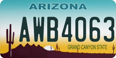 AZ license plate AWB4063