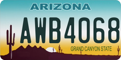 AZ license plate AWB4068