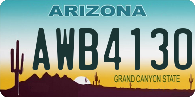 AZ license plate AWB4130