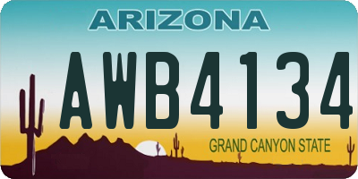 AZ license plate AWB4134