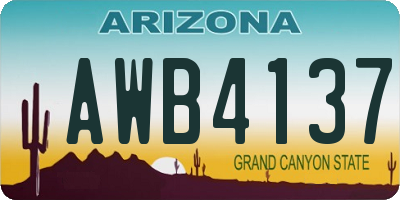 AZ license plate AWB4137