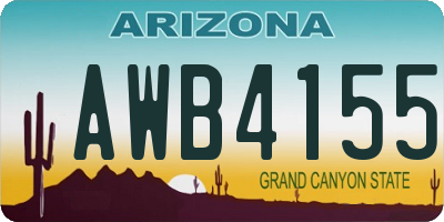 AZ license plate AWB4155