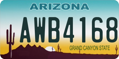 AZ license plate AWB4168