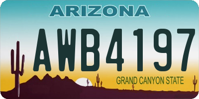 AZ license plate AWB4197