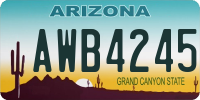 AZ license plate AWB4245