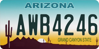 AZ license plate AWB4246