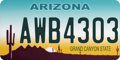 AZ license plate AWB4303