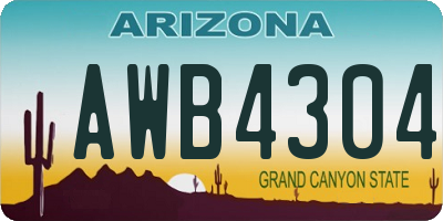 AZ license plate AWB4304
