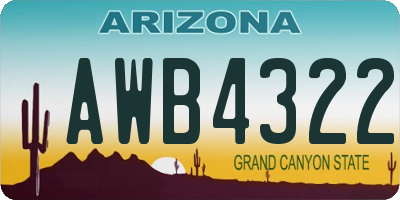 AZ license plate AWB4322