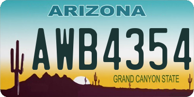 AZ license plate AWB4354