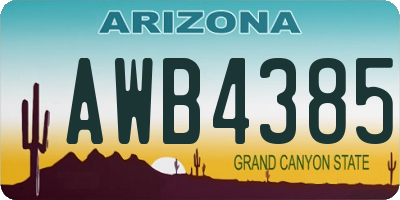 AZ license plate AWB4385