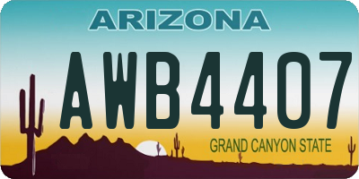 AZ license plate AWB4407