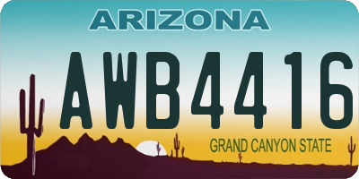 AZ license plate AWB4416