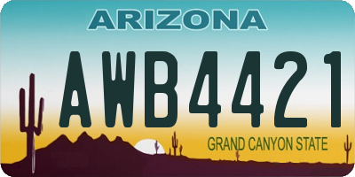 AZ license plate AWB4421