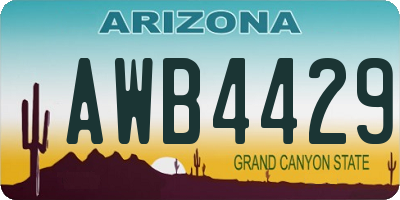 AZ license plate AWB4429