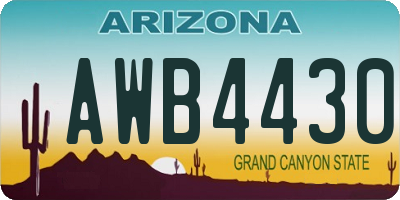AZ license plate AWB4430