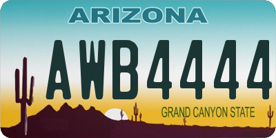 AZ license plate AWB4444