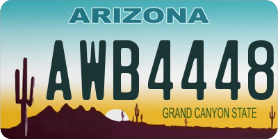 AZ license plate AWB4448