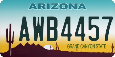 AZ license plate AWB4457