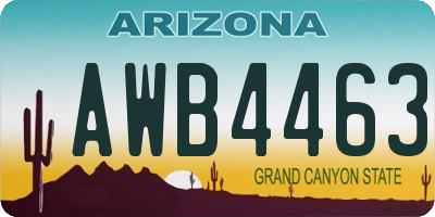 AZ license plate AWB4463