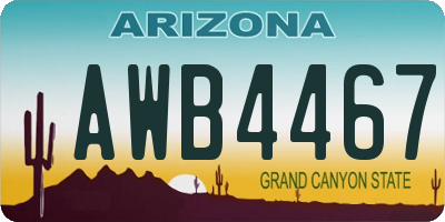AZ license plate AWB4467
