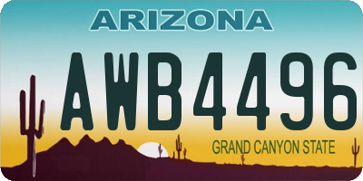 AZ license plate AWB4496