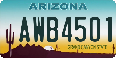 AZ license plate AWB4501