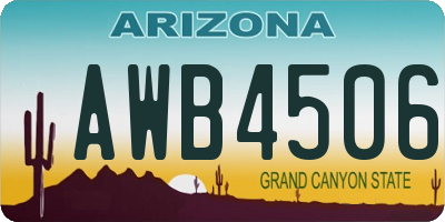 AZ license plate AWB4506