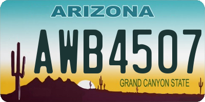AZ license plate AWB4507