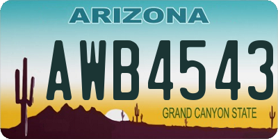 AZ license plate AWB4543