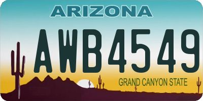 AZ license plate AWB4549