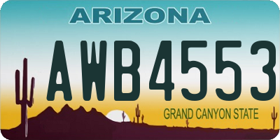 AZ license plate AWB4553