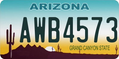 AZ license plate AWB4573